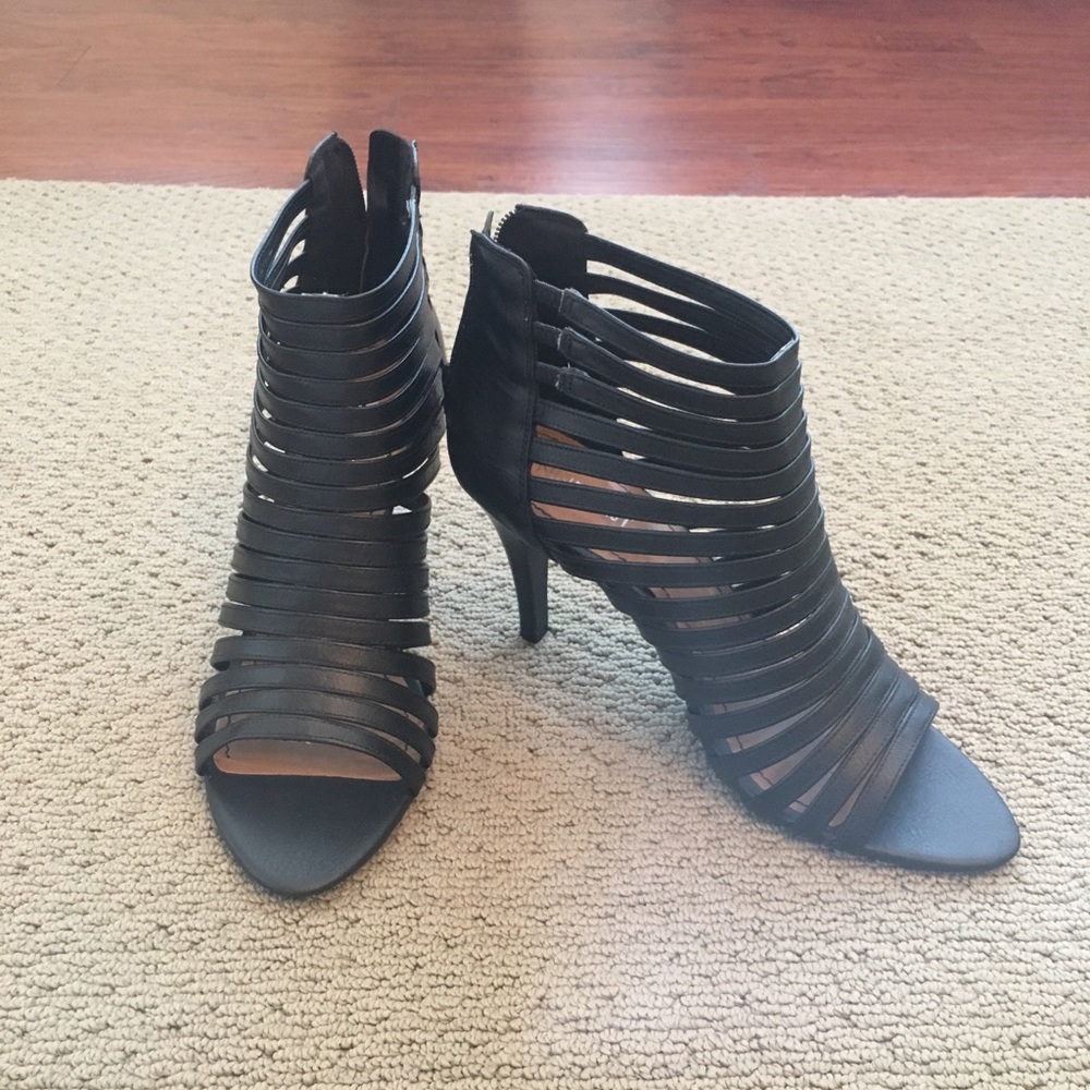 Black Strappy Nine West High Heels